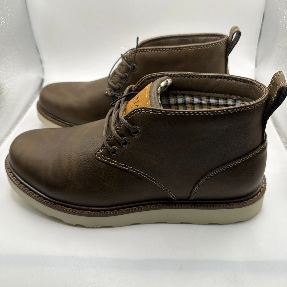 Buffalo David Bitton Metcalf Boots Men's Brown Lace Up Memory Foam Comfort - 8.5